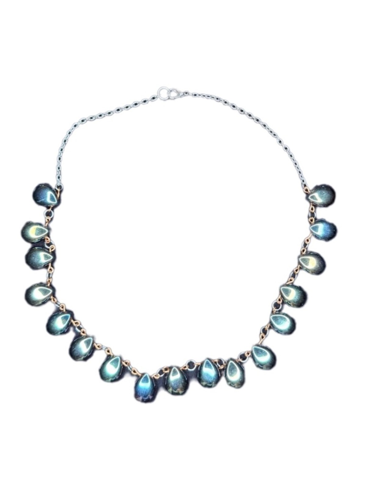 Glass Teardrop Necklace Handmade